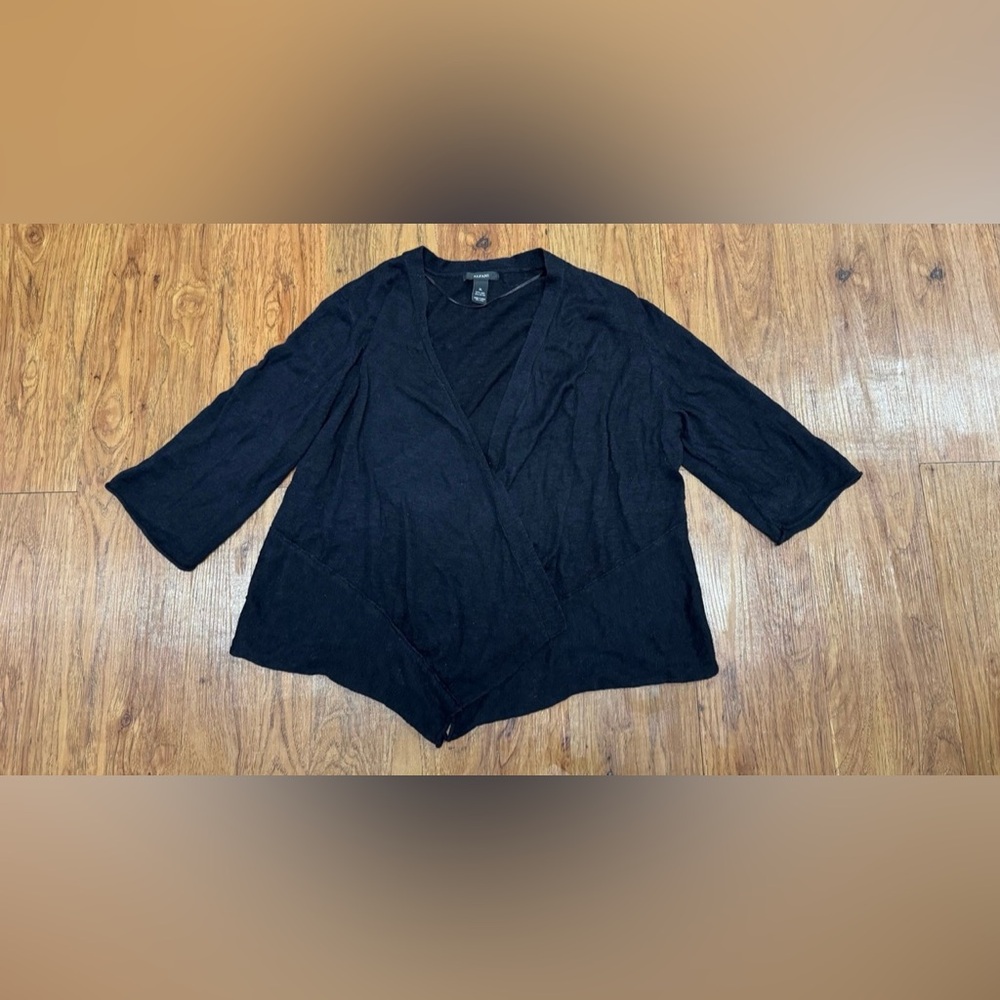 Brand, Alfani, Short Sleeve, Linen, Black Blouse, Size Large Size XL